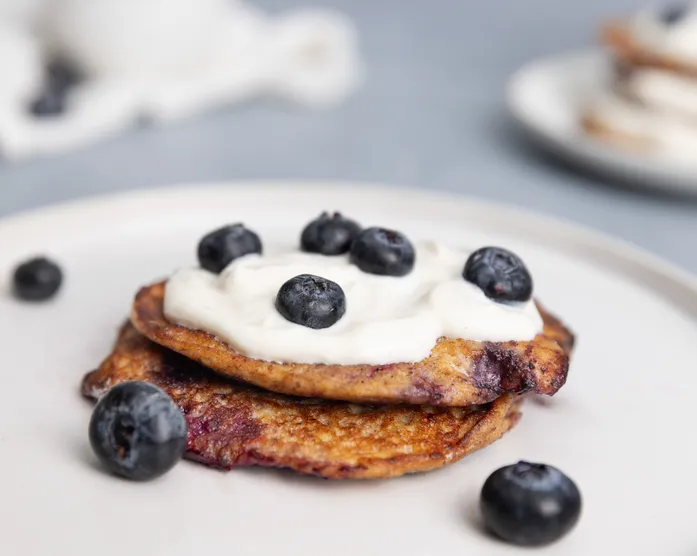 Protein Pancakes mit Blaubeeren