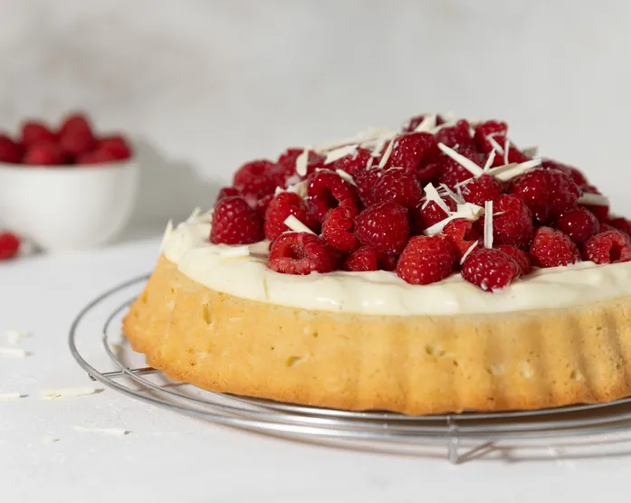 Himbeer Obstkuchen / mit Vanillepudding