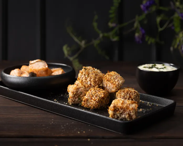 Lachs Bites mit Dip / in 2 Varianten aus dem Air Fryer