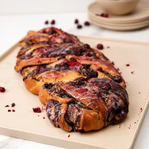 Mohn-Marzipan-Zopf / gefüllter Hefezopf mit Kirschen