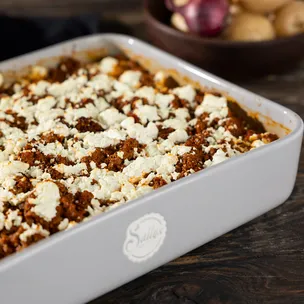 Kartoffel-Hackfleisch-Auflauf / mit Schafskäse
