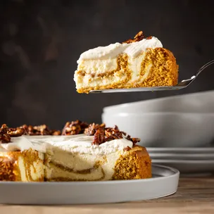 Carrotcake Cheesecake / mit karamellisierten Pekannüssen