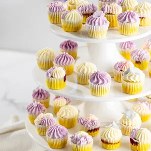 Zitronen Blaubeer Mini Cupcakes / Sommer Cupcakes