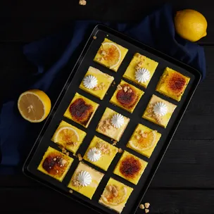 Lemon Bars / mit Karamellkruste und Baiser