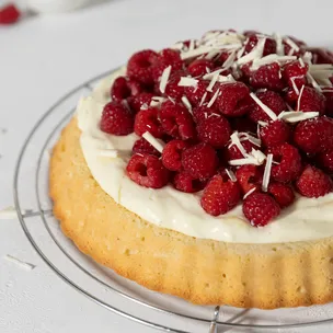 Himbeer Obstkuchen / mit Vanillepudding