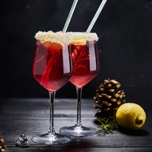 Kinderpunsch Rosmarin Glitzer Getränk / Ice Winter Drink