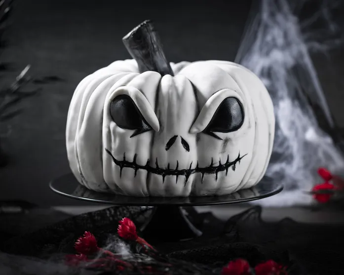 Gruseliger Halloween Kürbis / Motivtorte mit Überraschung