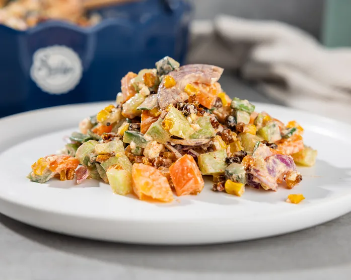 Crunchy Mais Salat / mit Schafskäse-Dressing