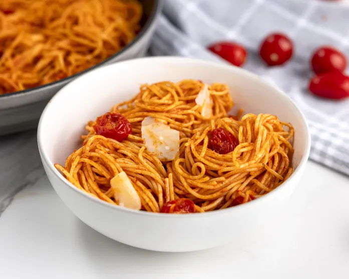 Schnelle Tomaten-Paprika-Spaghetti