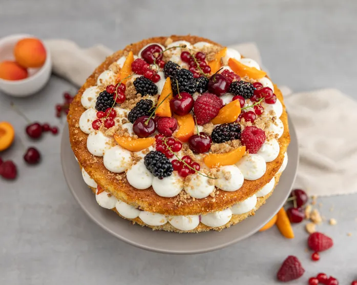 Streusel Torte mit Sommer Früchten / Naked Birthday Cake