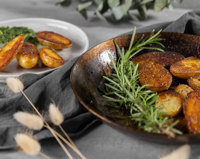 Bratkartoffeln mit Rahmspinat / Grundrezept