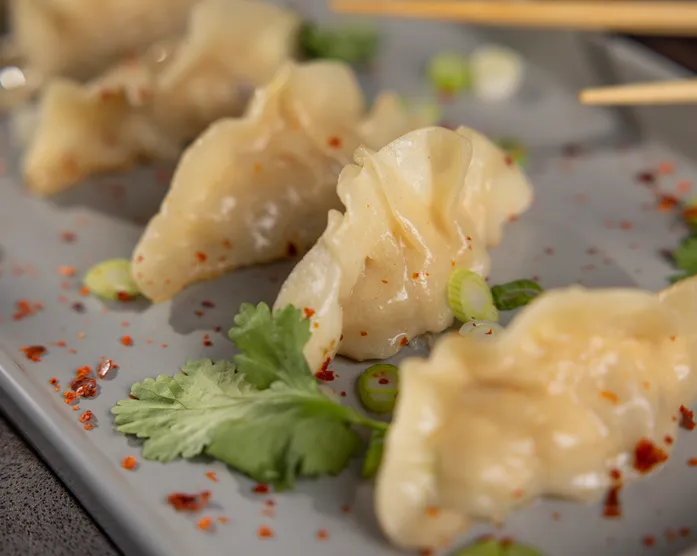 Gyōza / gefüllte Teigtaschen mit Hähnchen