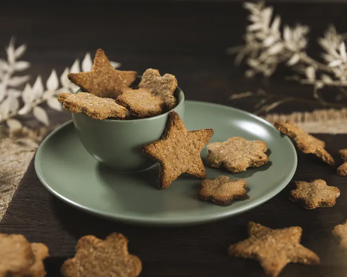Zuckerfreie Plätzchen mit Apfelmus / Vegane weihnachtliche Kekse