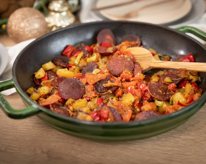 Kartoffel Gemüse Pfanne mit Sucuk