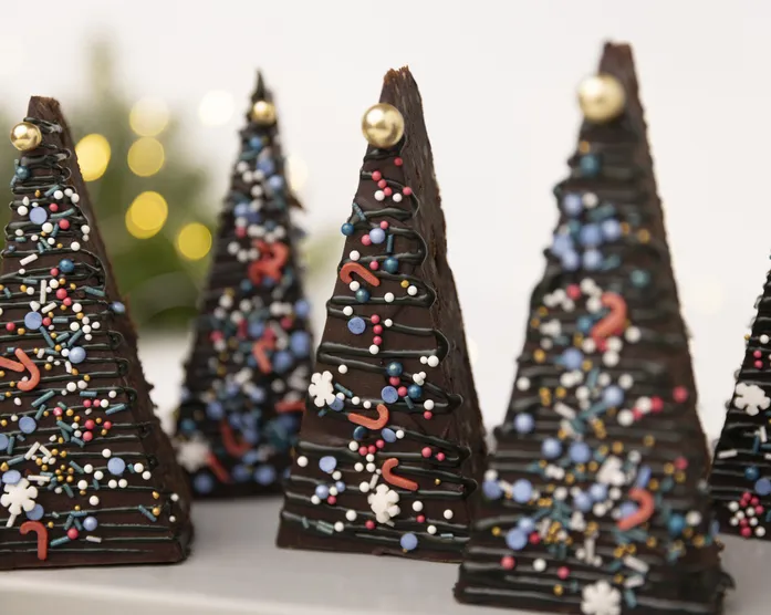 Tannenbaum-Brownies zu Weihnachten