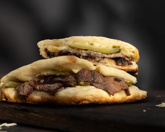 Folded Pizza Cheeseburger Style