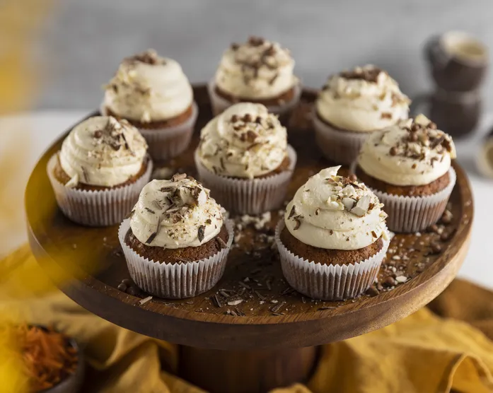 Carrot Cupcakes / Karottenmuffins mit Vanille Frosting