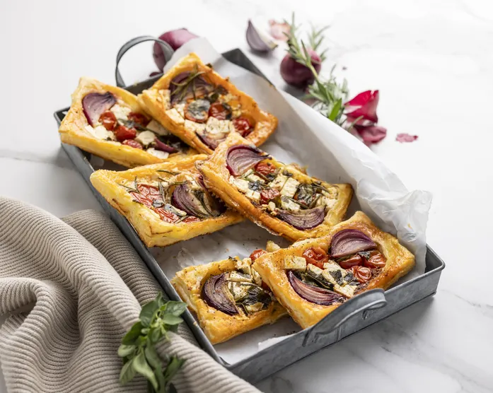 Zwiebel Blätterteigtaschen Upside Down