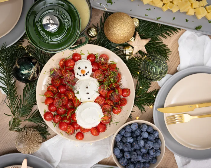 Tomaten-Frischkäse-Schneemann / Brunch Rezept
