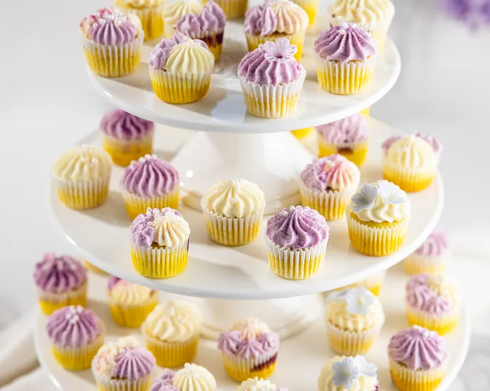 Zitronen Blaubeer Mini Cupcakes / Sommer Cupcakes