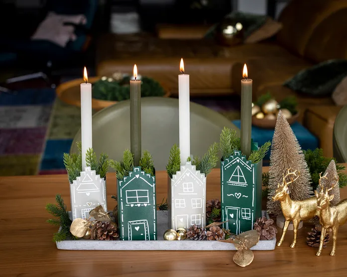DIY Adventskranz aus Milchkartons