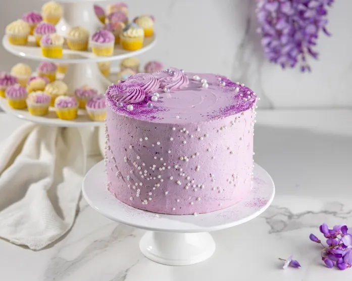Blaubeer-Kokos-Torte / Ube Geburtstagstorte