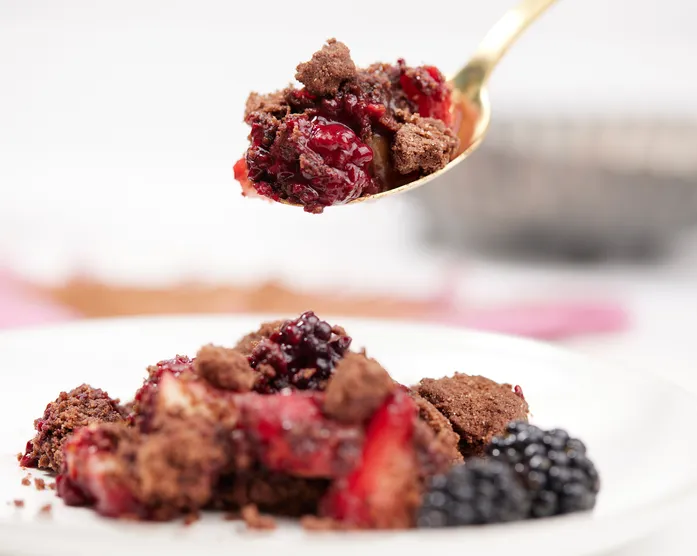 Brombeer Schoko Crumble