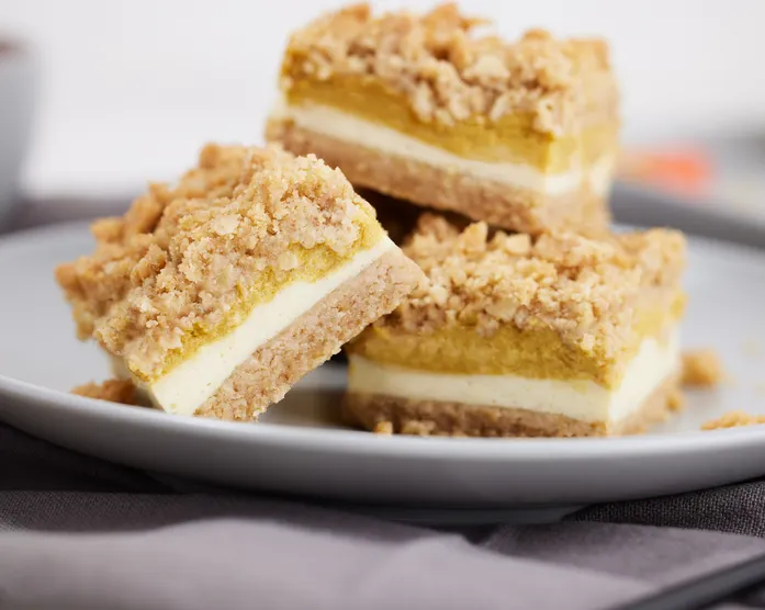Kürbis Käsekuchen mit Streuseln