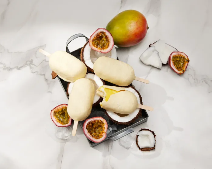 Mango Kokos Eis am Stiel / nachgemacht – Original trifft Sally