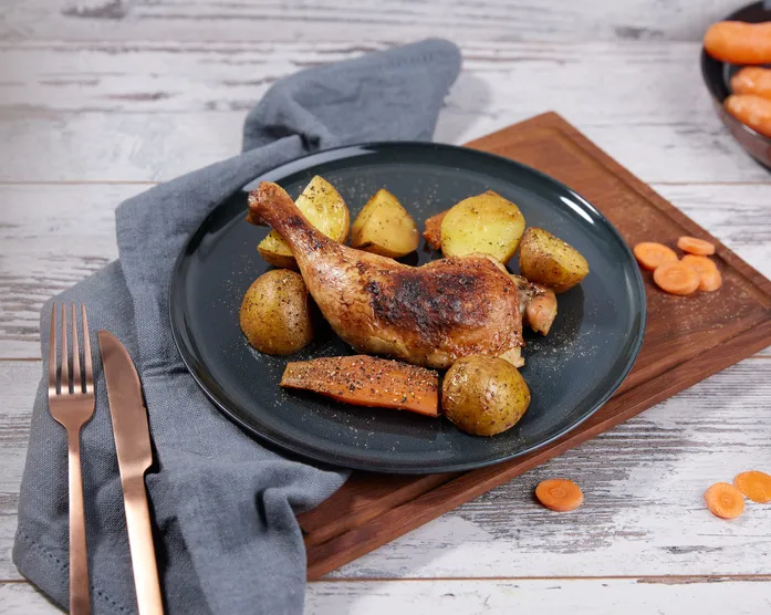 Ofenhähnchen in Kokosmilch-Curry mit Kartoffeln