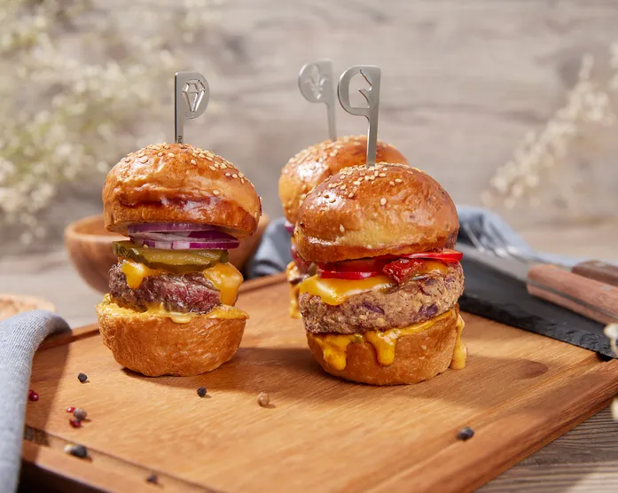 Mini Burger / Klassisch und Veggie / Fingerfood Silvester Party