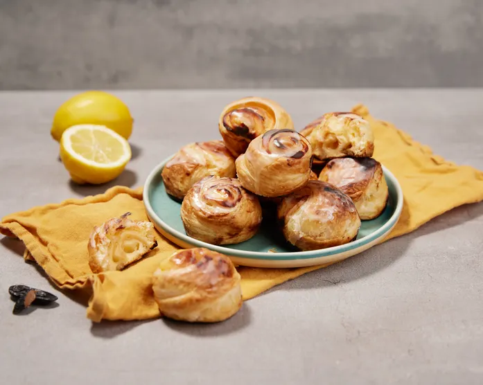 Mini Vanillepudding-Schnecken