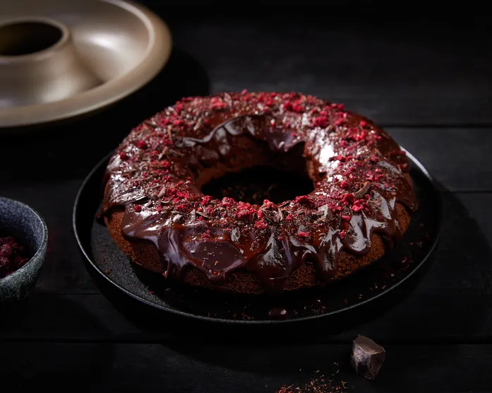 Schoko-Kranz mit Glühwein / Schokoladenkuchen / XL-Donut