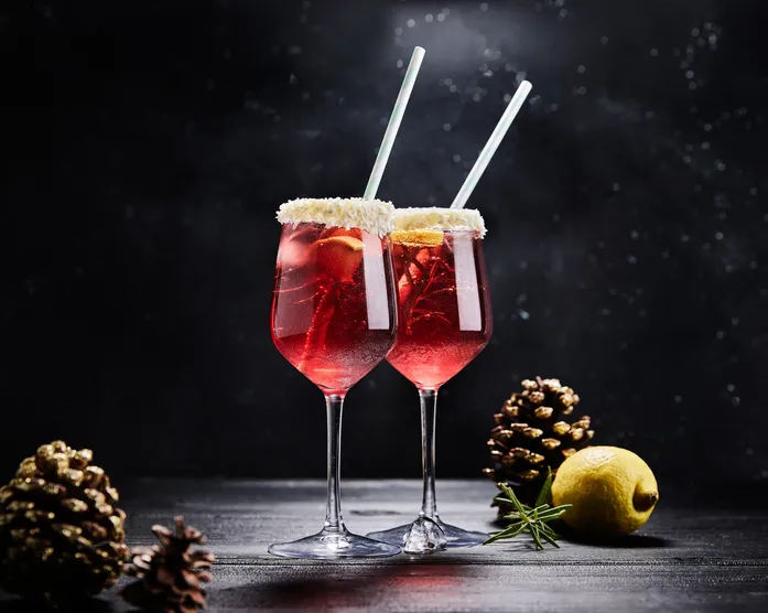 Kinderpunsch Rosmarin Glitzer Getränk / Ice Winter Drink