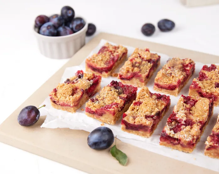 Zwetschgen Crumble Bars / mit Zitronenstreuseln