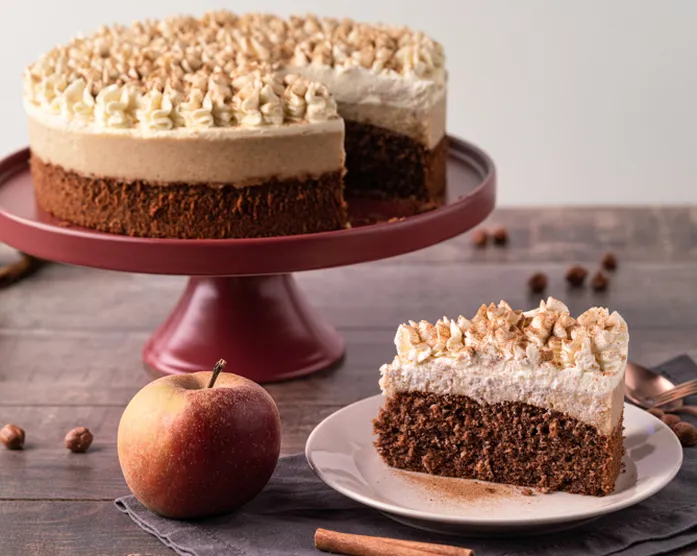 Bratapfel Torte / Naked Cake mit Cremetupfen zum Globiläum
