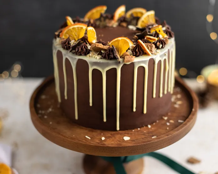 Weihnachtstorte mit Spekulatius und Schokoladenganache