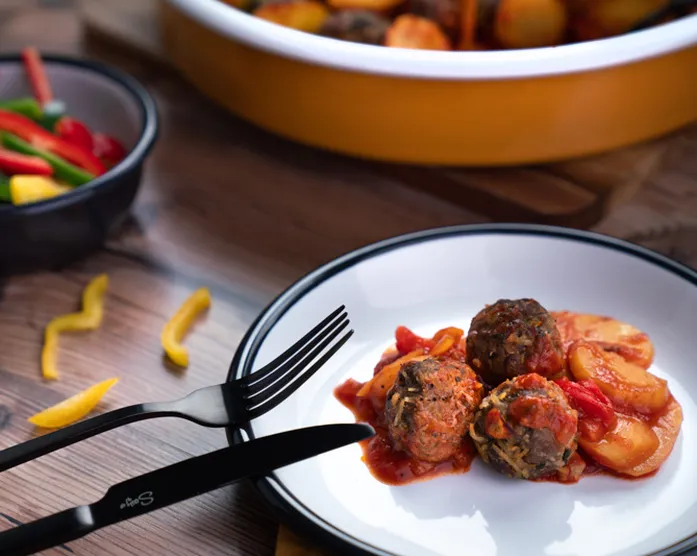 Ofenkebab mit Kartoffeln und Paprika