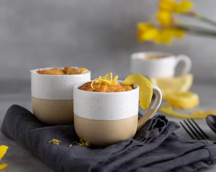 Zitronen Quark Soufflé / helles Schokosoufflé