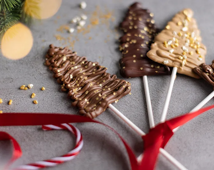 Schokoladen Weihnachtsbäume / Tannenbaum Lollis / DIY Weihnachtsgeschenk aus der Küche