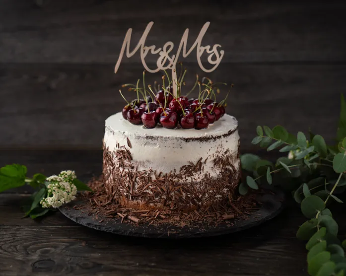 Hochzeitstorte mit Sturmwaffel / Naked Schwarzwälder Kirsch Torte