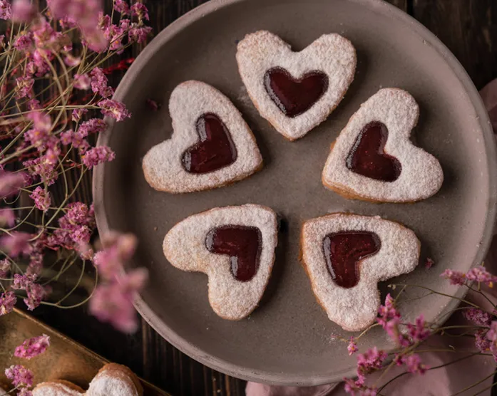 Linzer Plätzchen mit Marmelade / Hildabrötchen / Spitzbuben