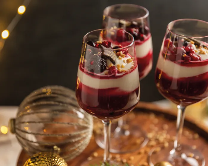 Fruchtiges Weihnachtsdessert mit Vanillecreme / Last Minute ohne Backen