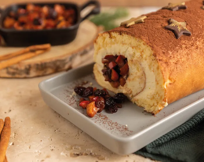 Bratapfel-Tiramisu Biskuitrolle