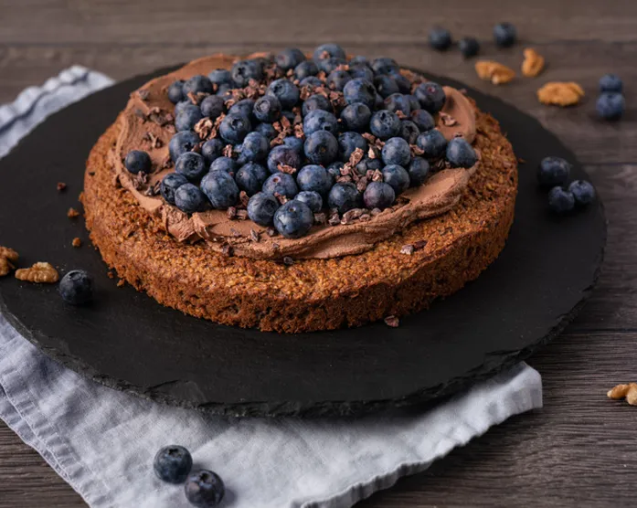 Schoko-Blaubeerkuchen ohne Mehl