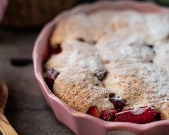 Pflaumen-Auflauf / Plum Cobbler / vegan