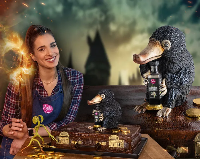 Phantastische Tierwesen Koffer Torte / Niffler / 3D Kuchen