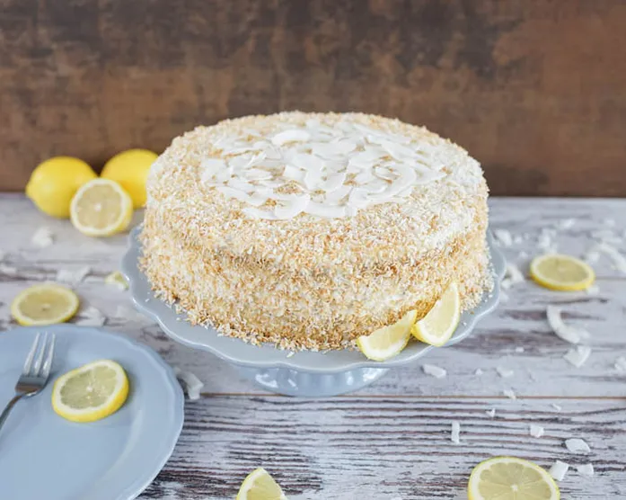 Glutenfreie Zitronen-Kokostorte