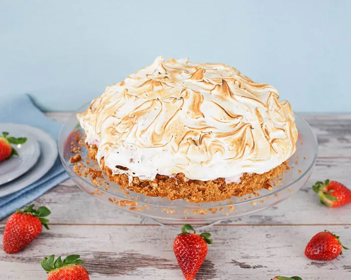 Baked Alaska – Party-Eiskuppel mit Salzbrezelboden und Marshmallow-Mantel