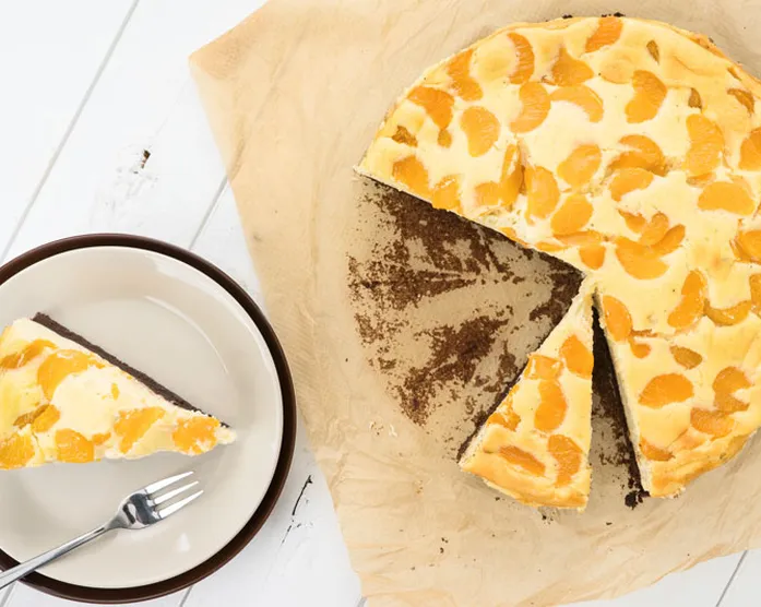 Brownie-Käsekuchen mit Mandarinen